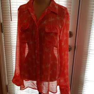 Sheer palm tree campshirt